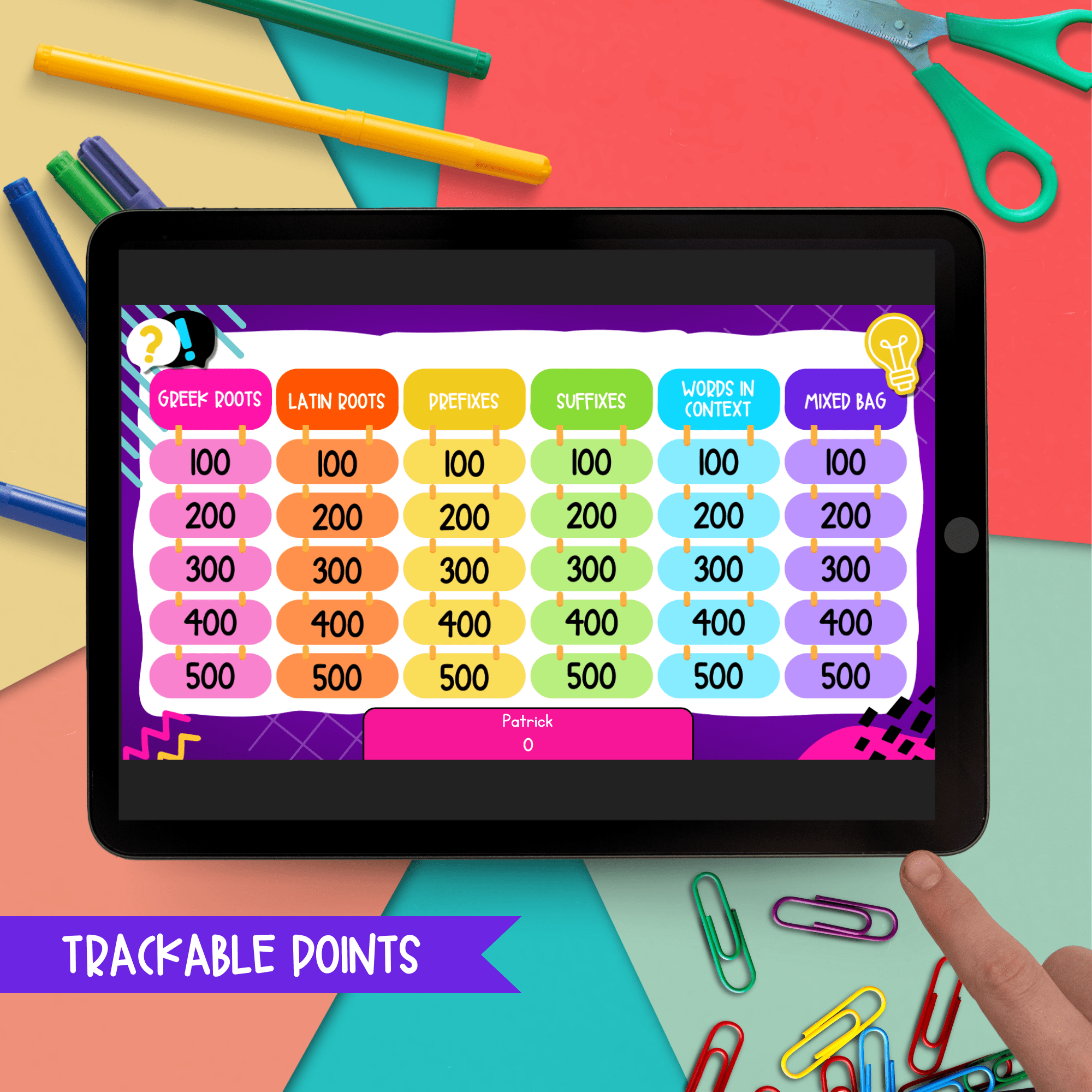 Jeopardy Style Affixes & Roots Reading Comprehension Review ELA Quiz Game Show - Image 5