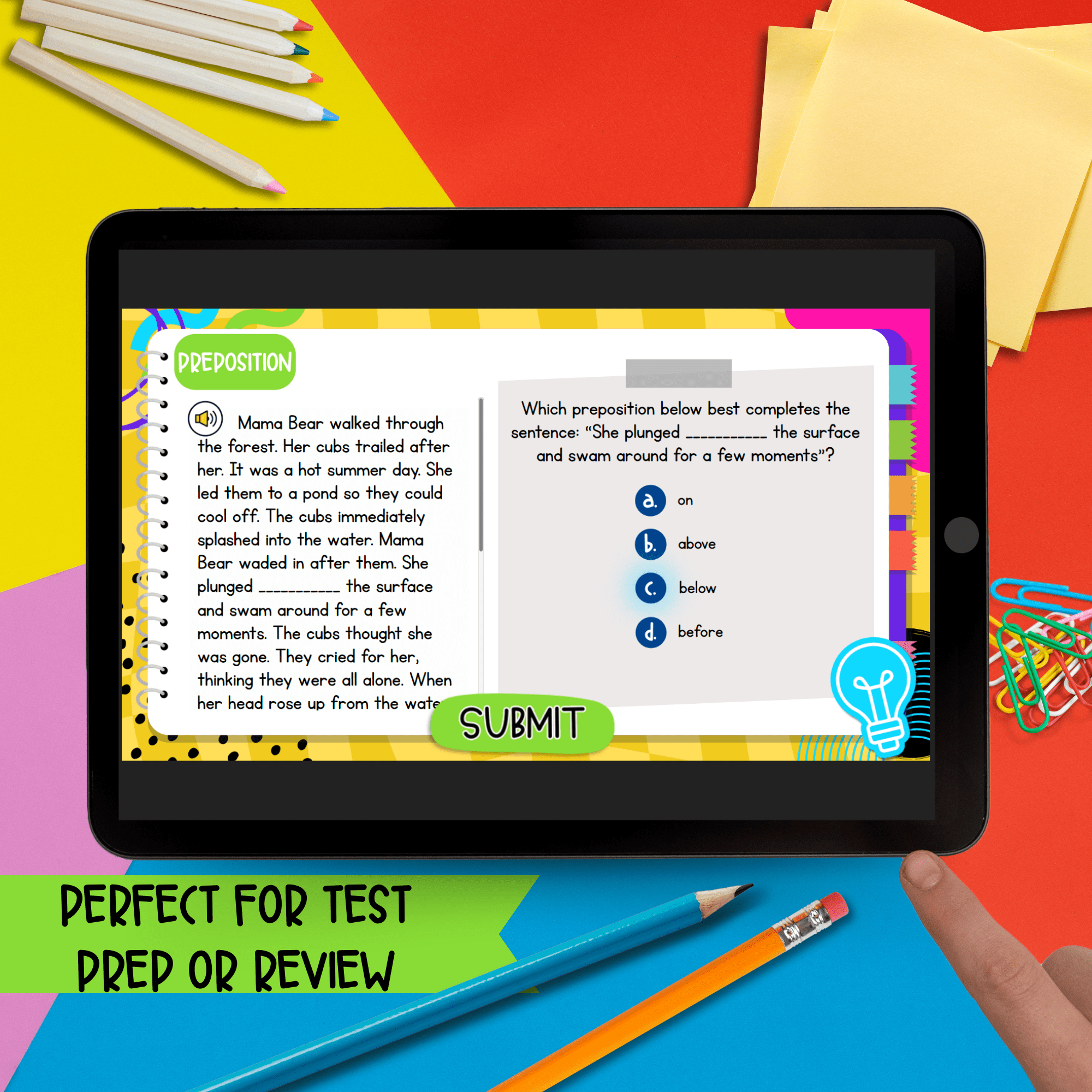 Jeopardy Style Basic Parts of Speech Reading Comprehension Review Quiz Game Show - Image 7