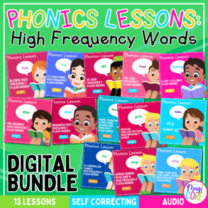 Phonics High Frequency Sight Words Digital Lesson Science of Reading SOR Aligned