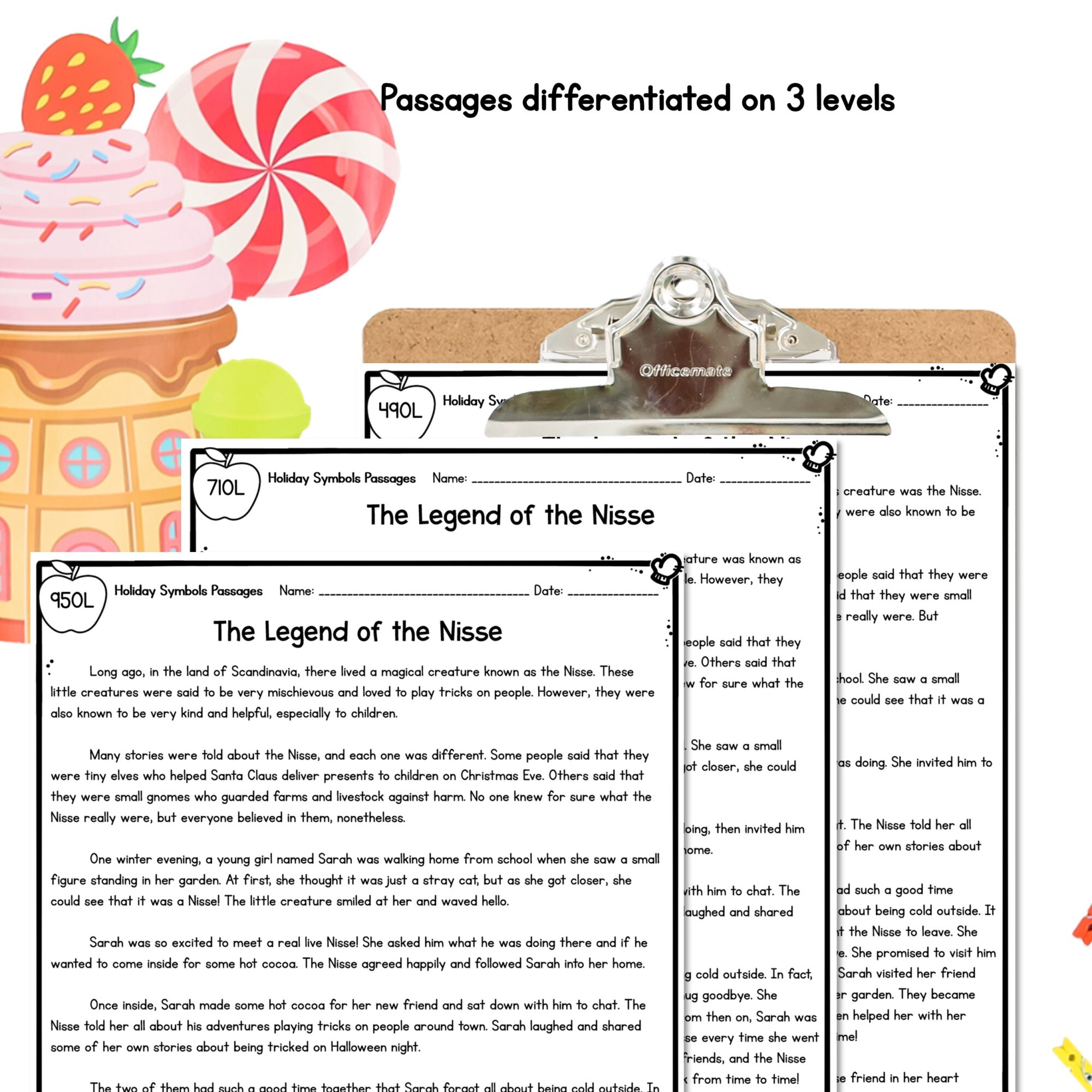 Holiday Symbols Differentiated Reading Comprehension Christmas Passages Lexile - Image 2