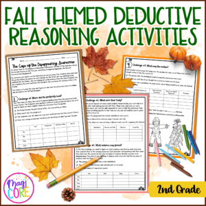 Deductive Reasoning Logic Puzzles Activity - Fall & Halloween Math - 2nd Grade