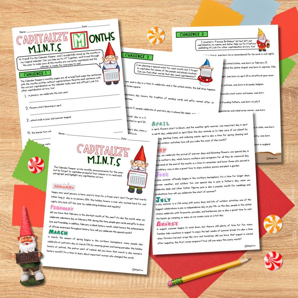 Capitalization Rules Practice Worksheets with MINTS - Image 3