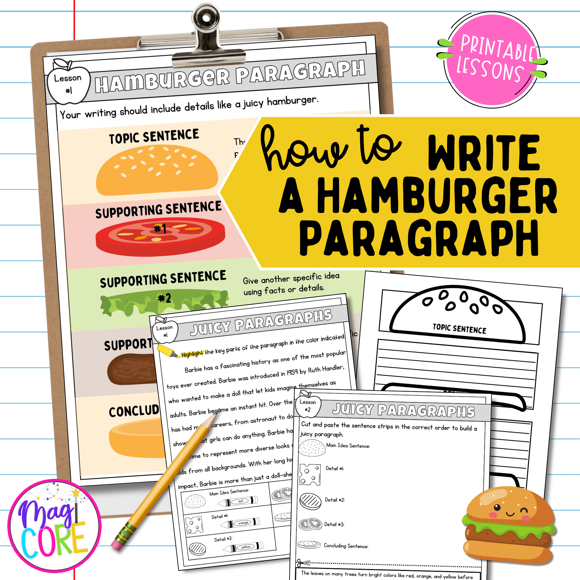How to Write a Paragraph Practice Worksheets and Graphic Organizers