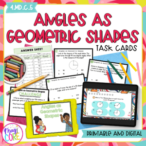 Angles as Geometric Shapes - 4th Grade Task Cards - Print & Digital - 4.MD.C.5