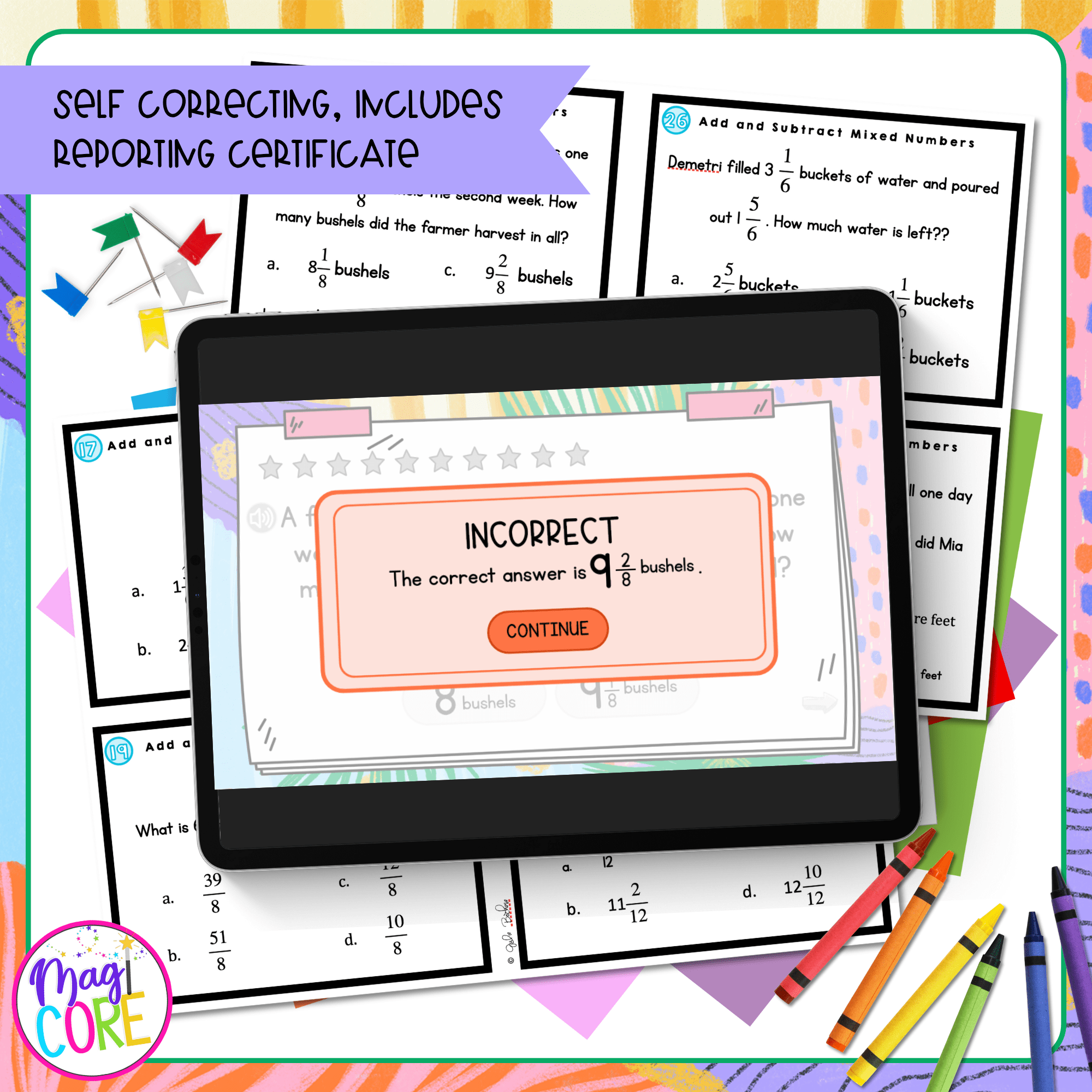 Add & Subtract Mixed Numbers w/ Like Denominators - 4th Grade Task Cards - Image 3