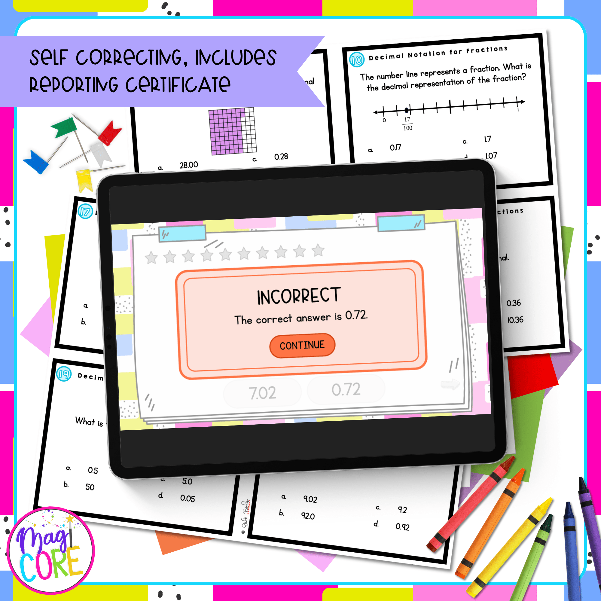 Convert Fractions into Decimals - 4th Grade Task Cards - Print & Digital - Image 3
