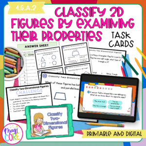 Classify 2D Figures - 4th Grade Task Cards - Print & Digital - 4.G.A.2