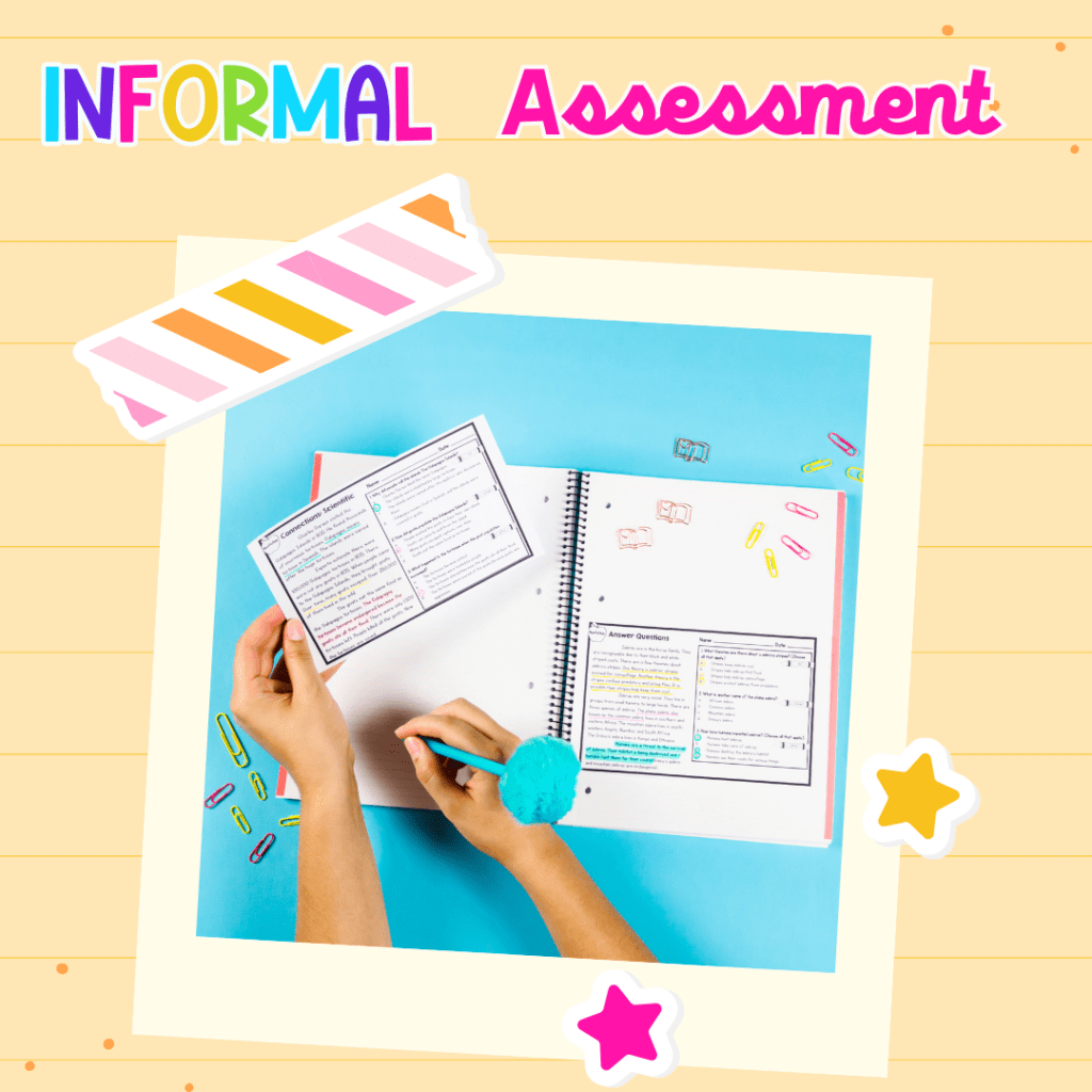 flat lay design of MagiCore exit tickets for reading comprehension