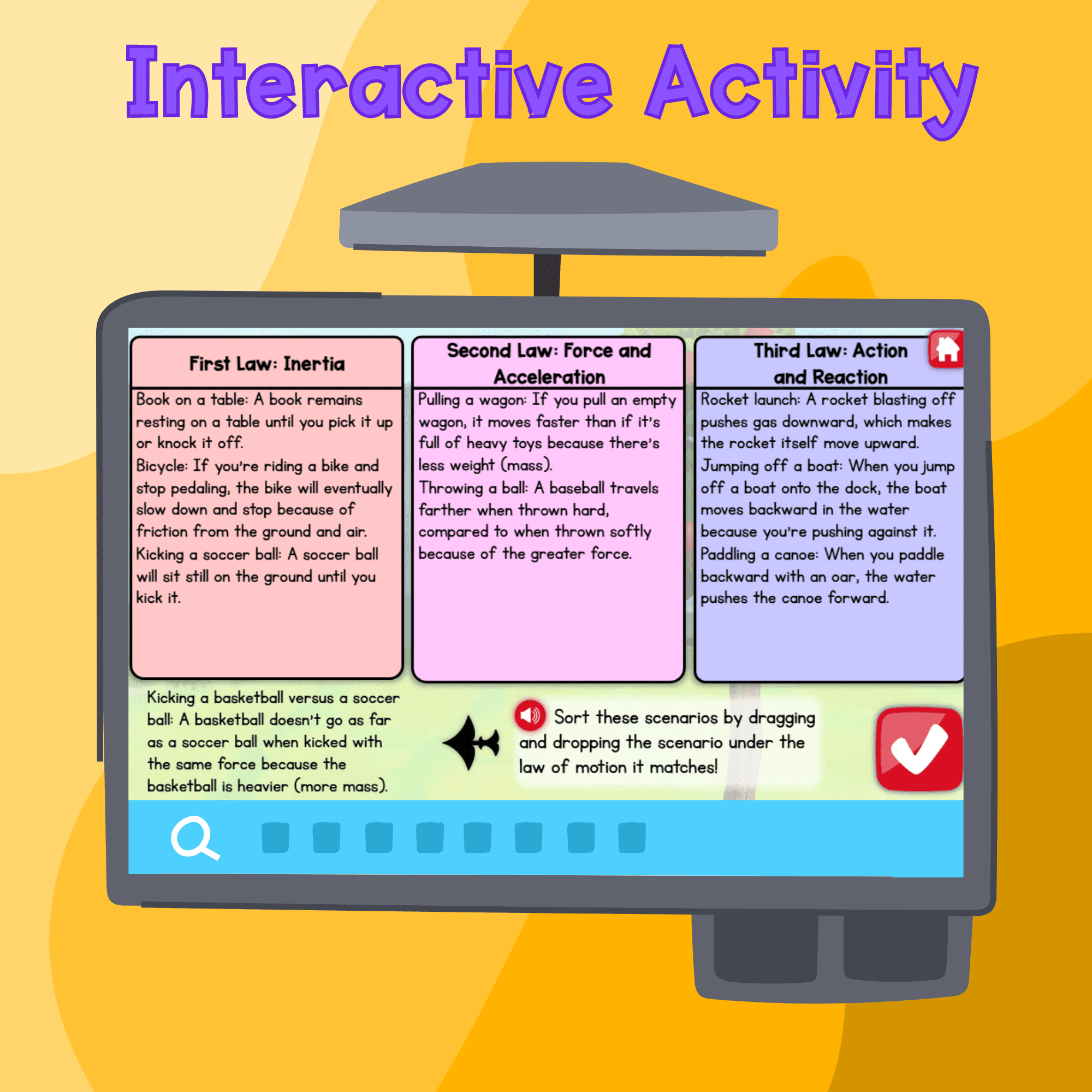 Newton's Laws of Motion Digital Science Lesson Video Activity & Quiz 3rd Grade - Image 3