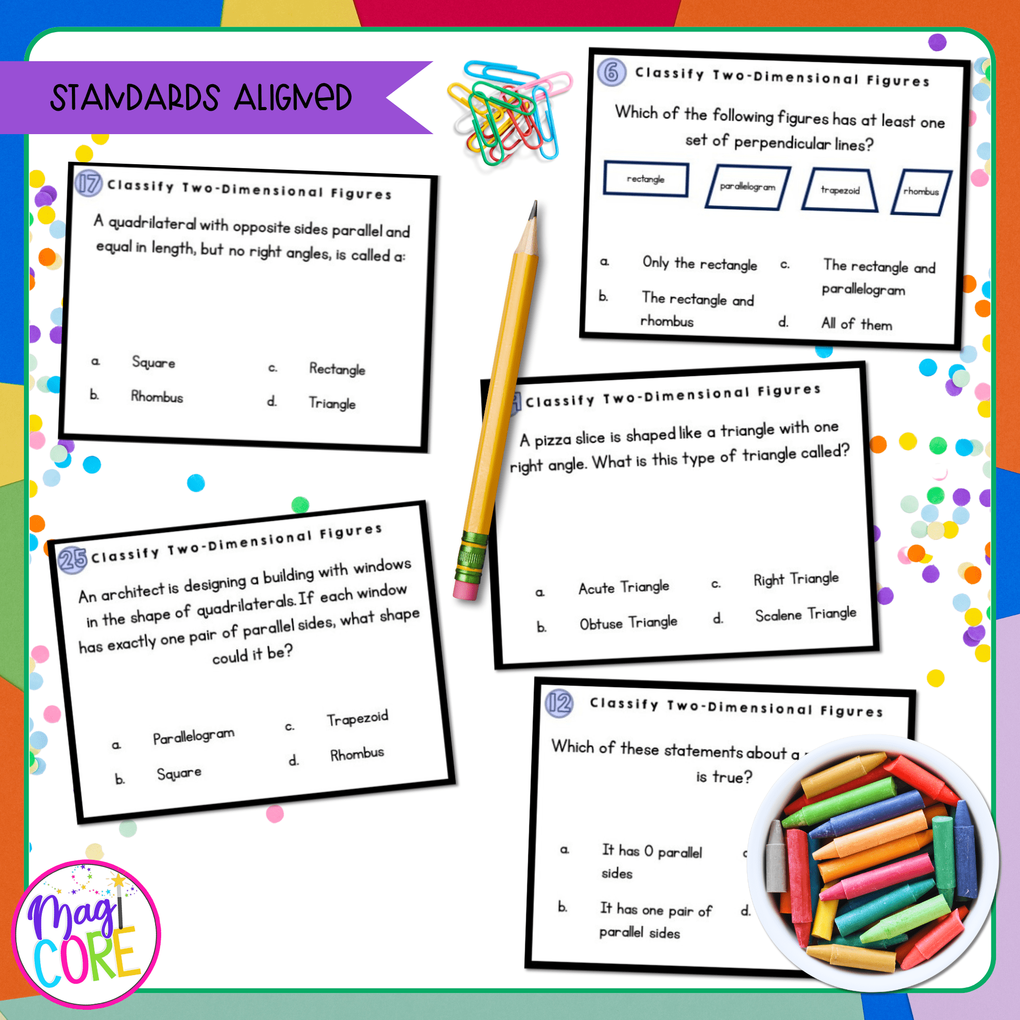 Classify 2D Figures - 4th Grade Task Cards - Print & Digital - 4.G.A.2 - Image 4