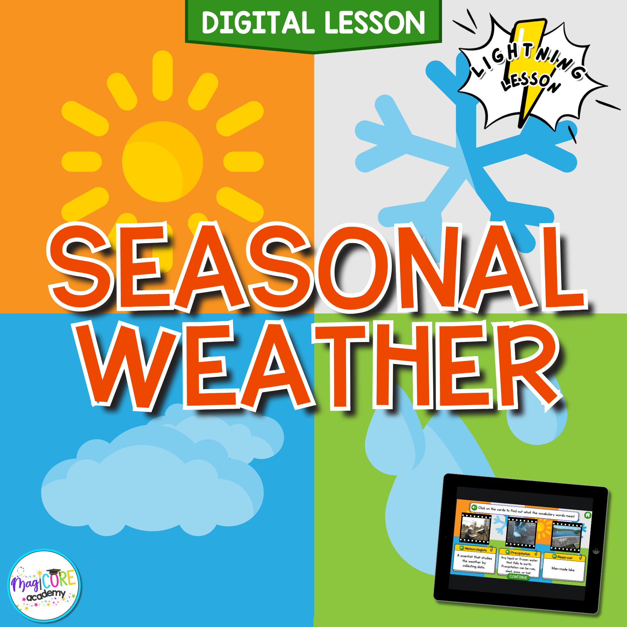Seasonal Weather Digital Science Activity Video 3rd Grade NGSS 3-ESS2-1
