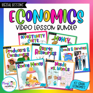 Economics Digital Social Studies Video Lessons - 1st Grade Bundle