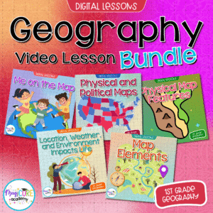 Geography Digital Social Studies Video Lessons - 1st Grade Bundle