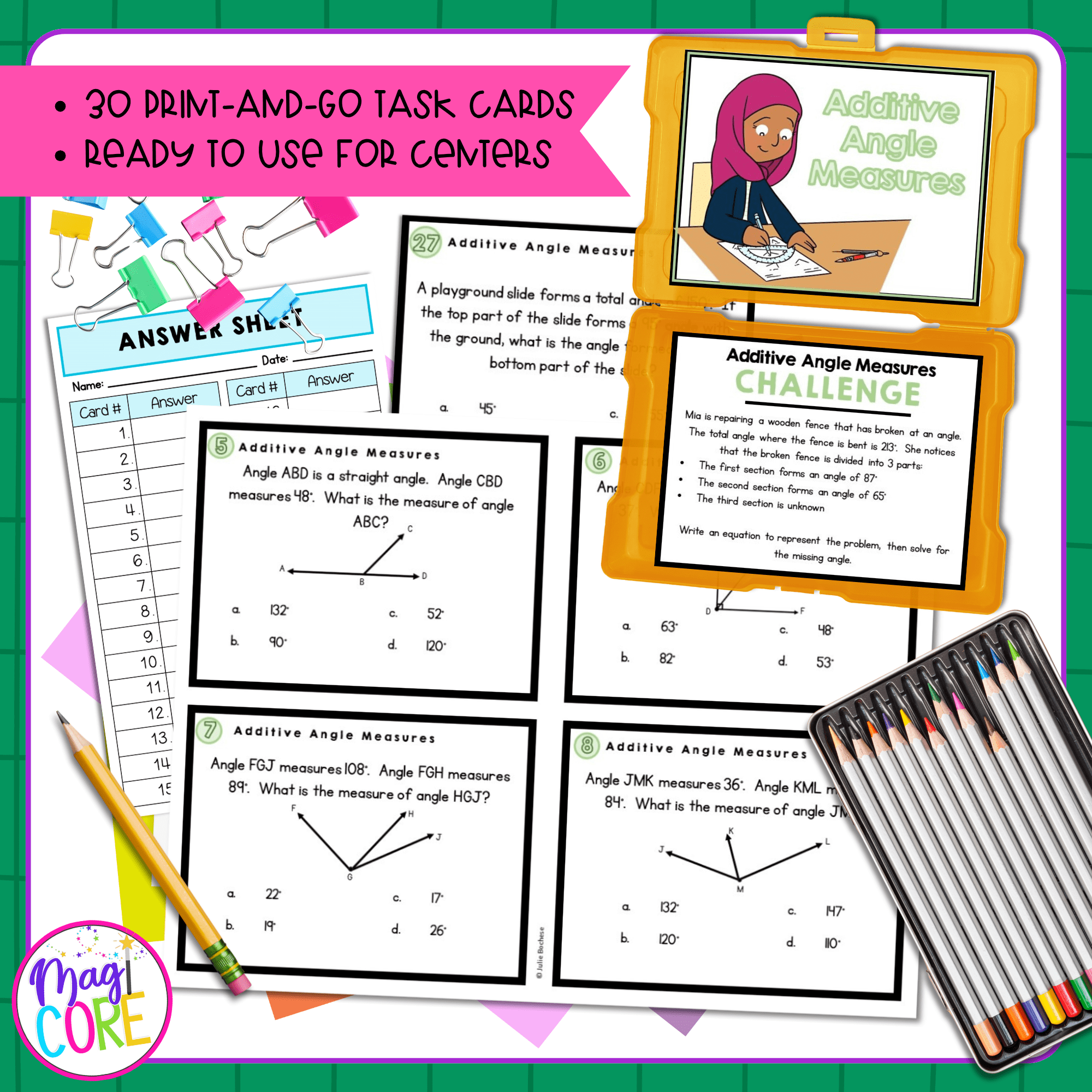 Measurement and Data 4th Grade Math Task Card Bundle - Image 2
