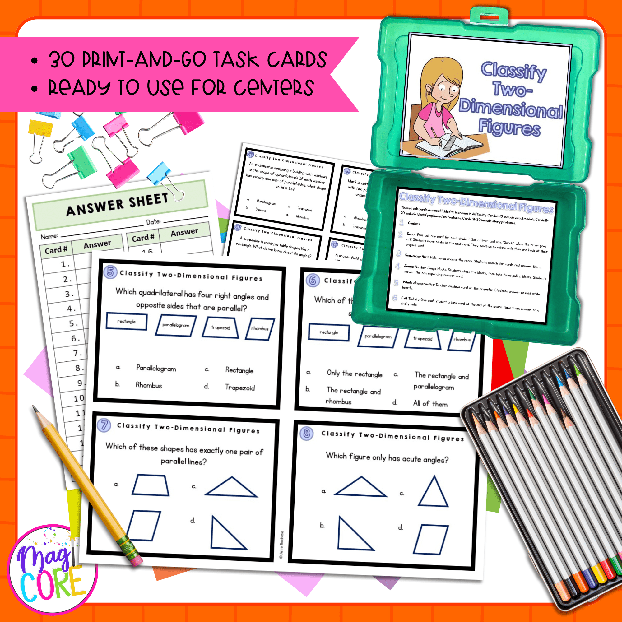 Geometry 4th Grade Math Task Card Bundle - Image 2