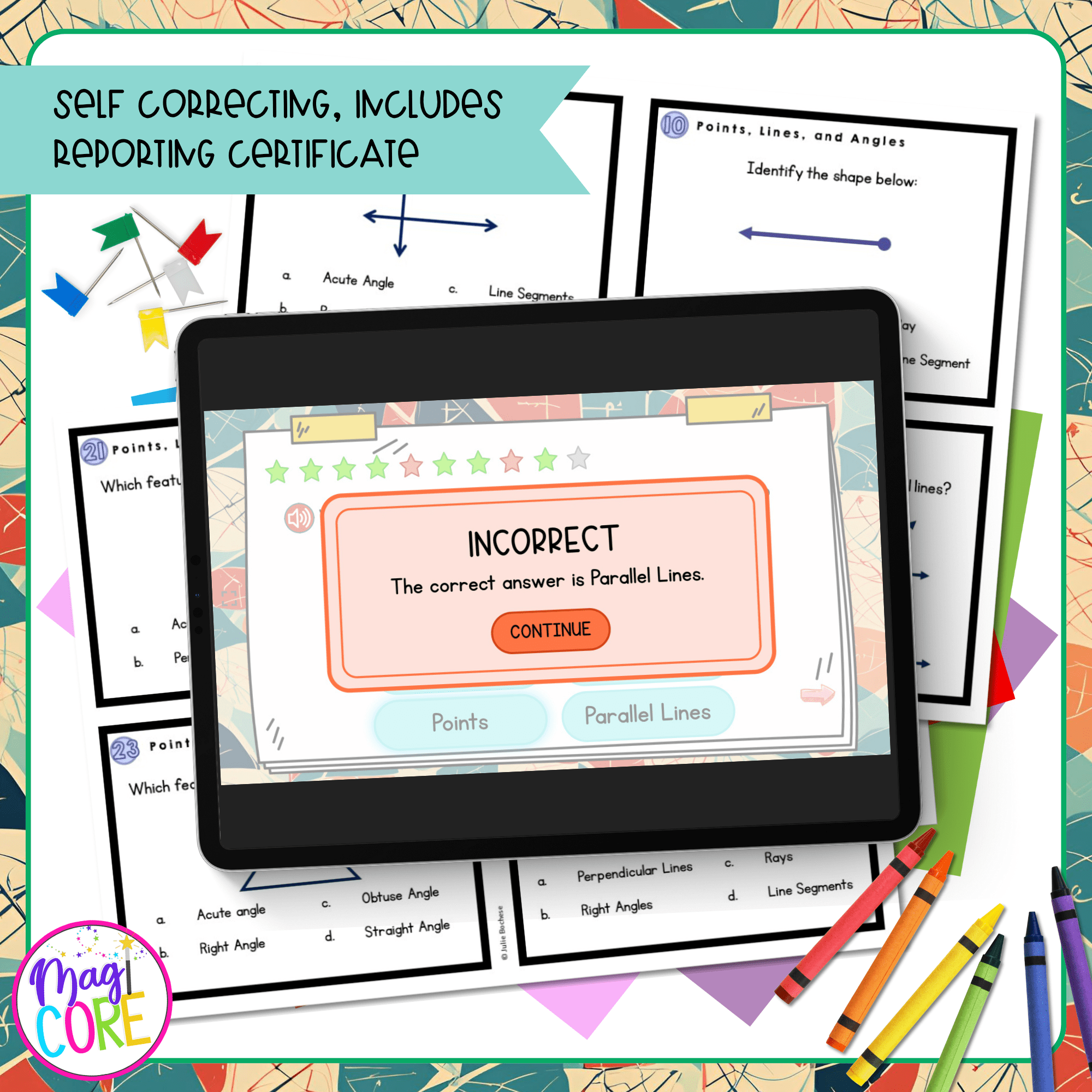 Draw Points, Lines, & Line Segments 4th Grade Task Cards Print & Digital 4.G.A.1 - Image 3