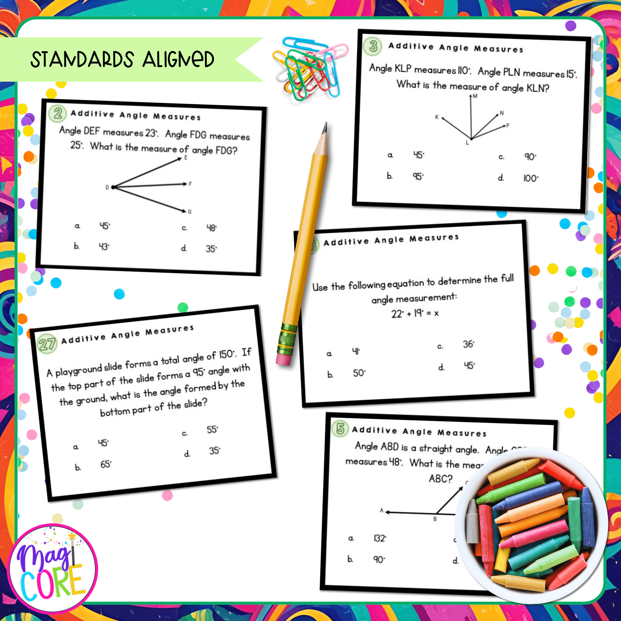Additive Angle Measures - 4th Grade Task Cards - Print & Digital - 4.MD.C.7 - Image 4