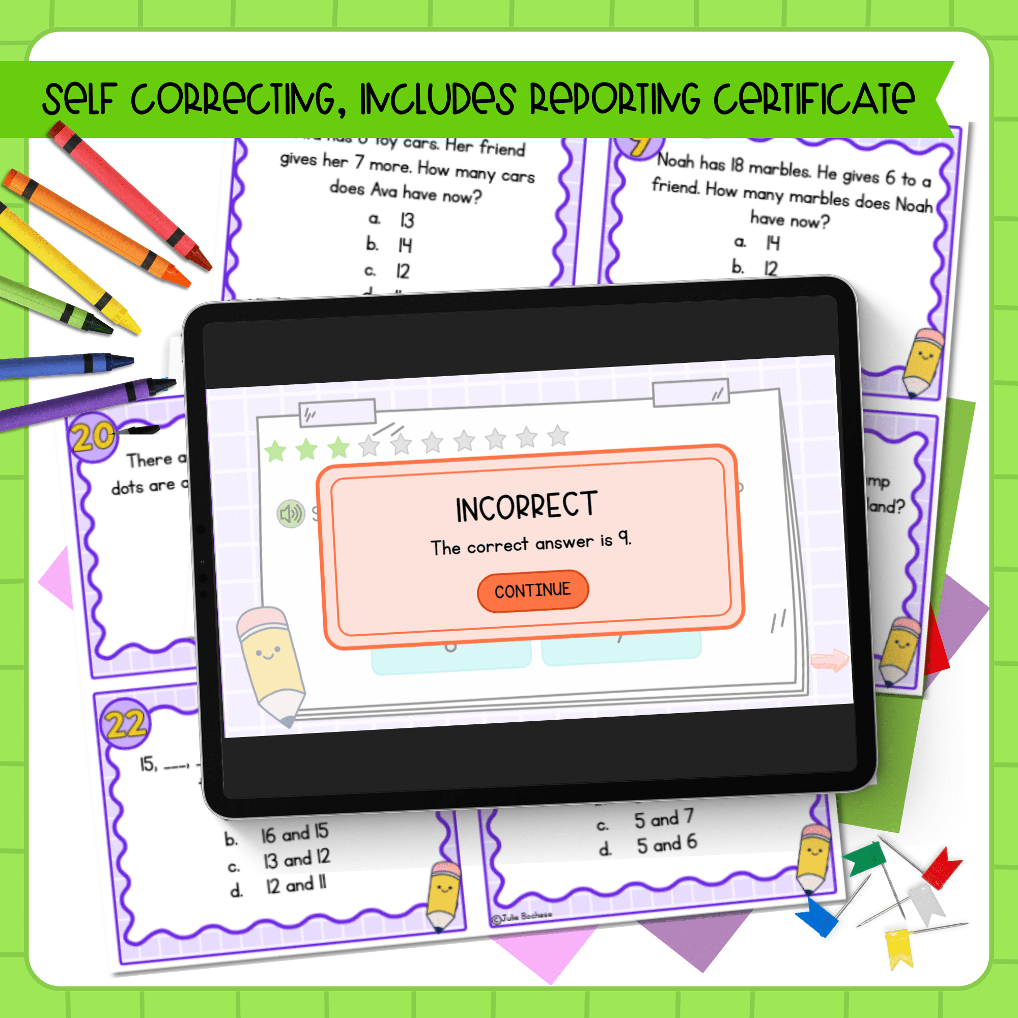 1st Grade Math Task Card Bundle Resource Review Centers Activity Digital Games - Image 3